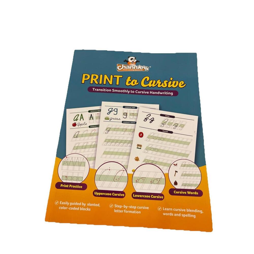 Print and Cursive Handwriting Workbook, Step-By-Step Uppercase & Lowercase Cu...